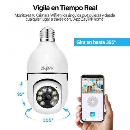 💡 Cámara Tipo Ampolleta 360°: ¡Protege Tu Hogar con Estilo! 📸 Envío Sin Costo 🚚 + Paga al Recibir 💰