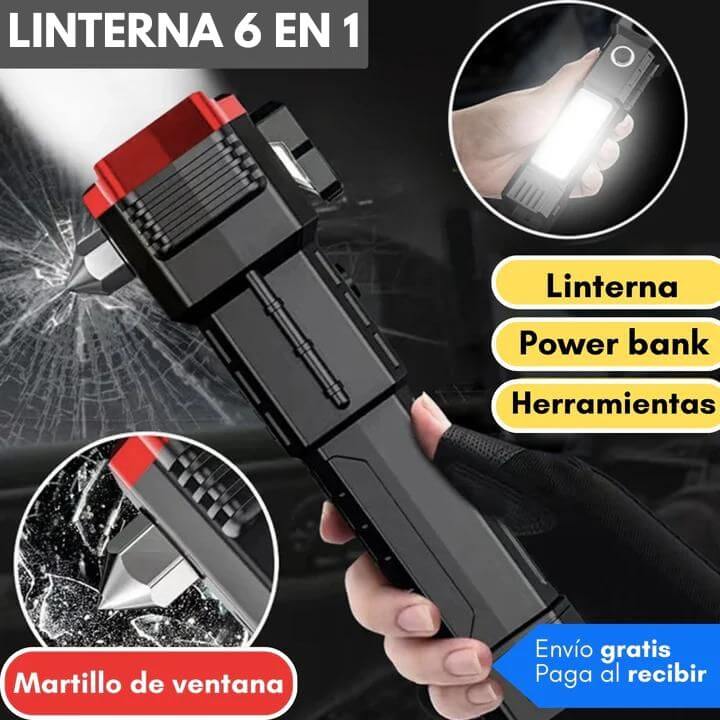 ¡Linterna LED Todo en Uno! 🔦 Potencia, Seguridad y Comodidad - Recargable, Impermeable y ¡Envío Gratis! 🚚